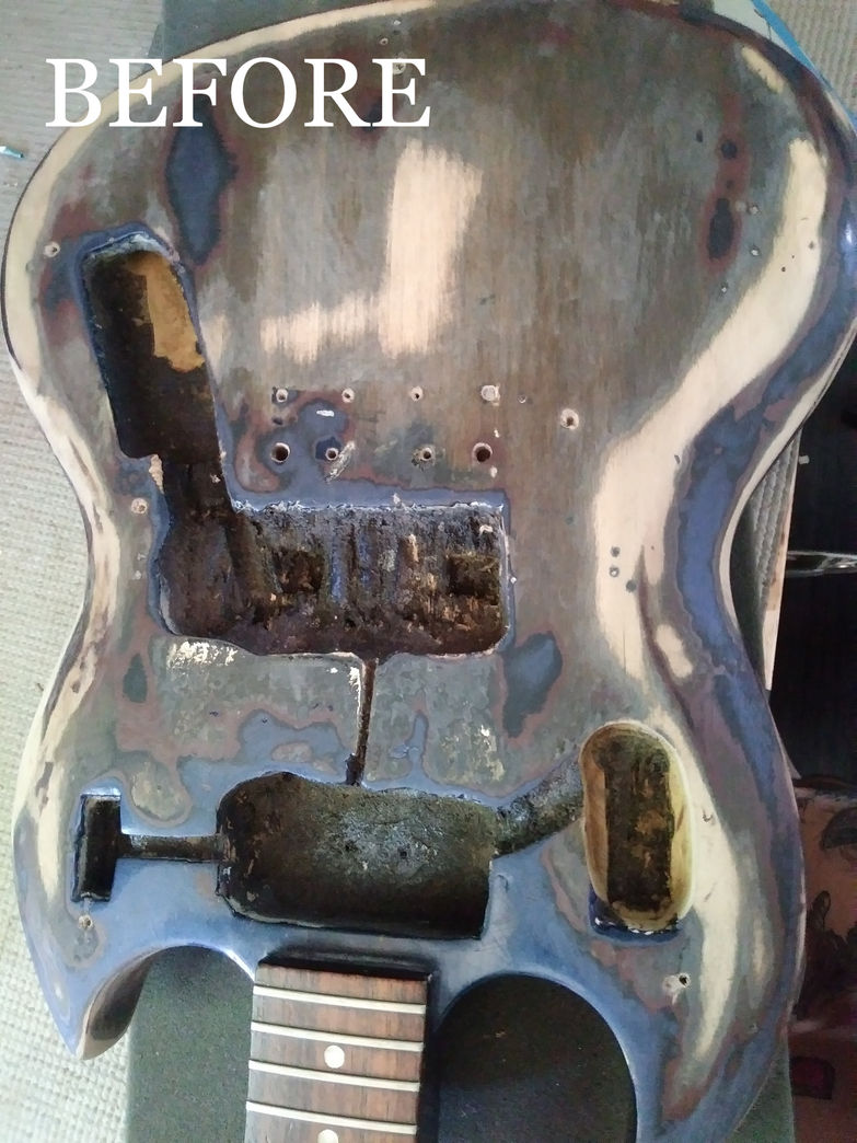 This guitar was transformed into a customized Pelham blue beauty! Gibson SG restoration. 