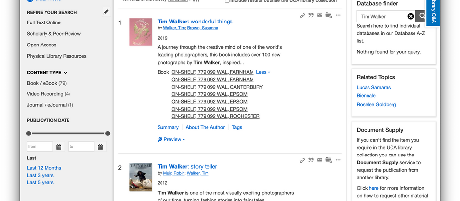 Altered States - Library Induction and Contact Sheets