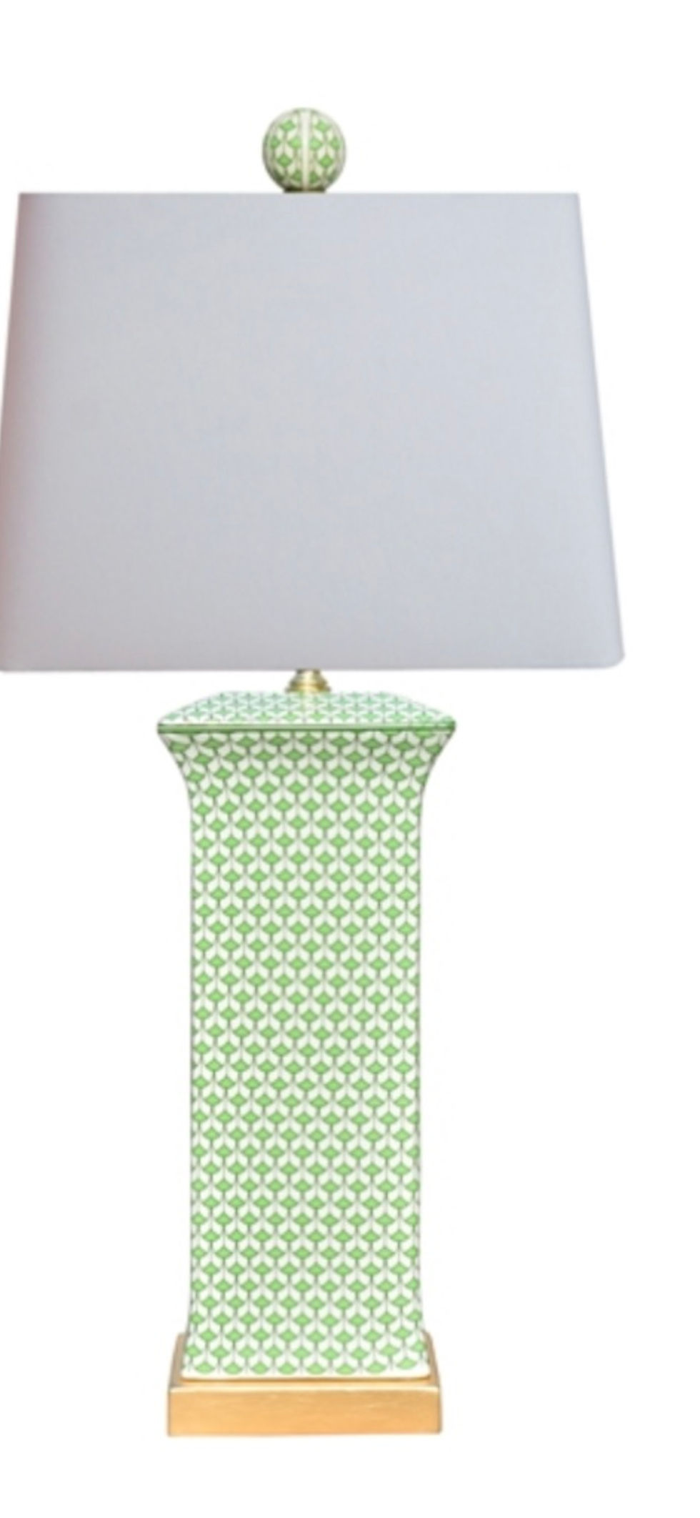 PORCELAIN GREEN FISH SCALE FLAT VASE LAMP