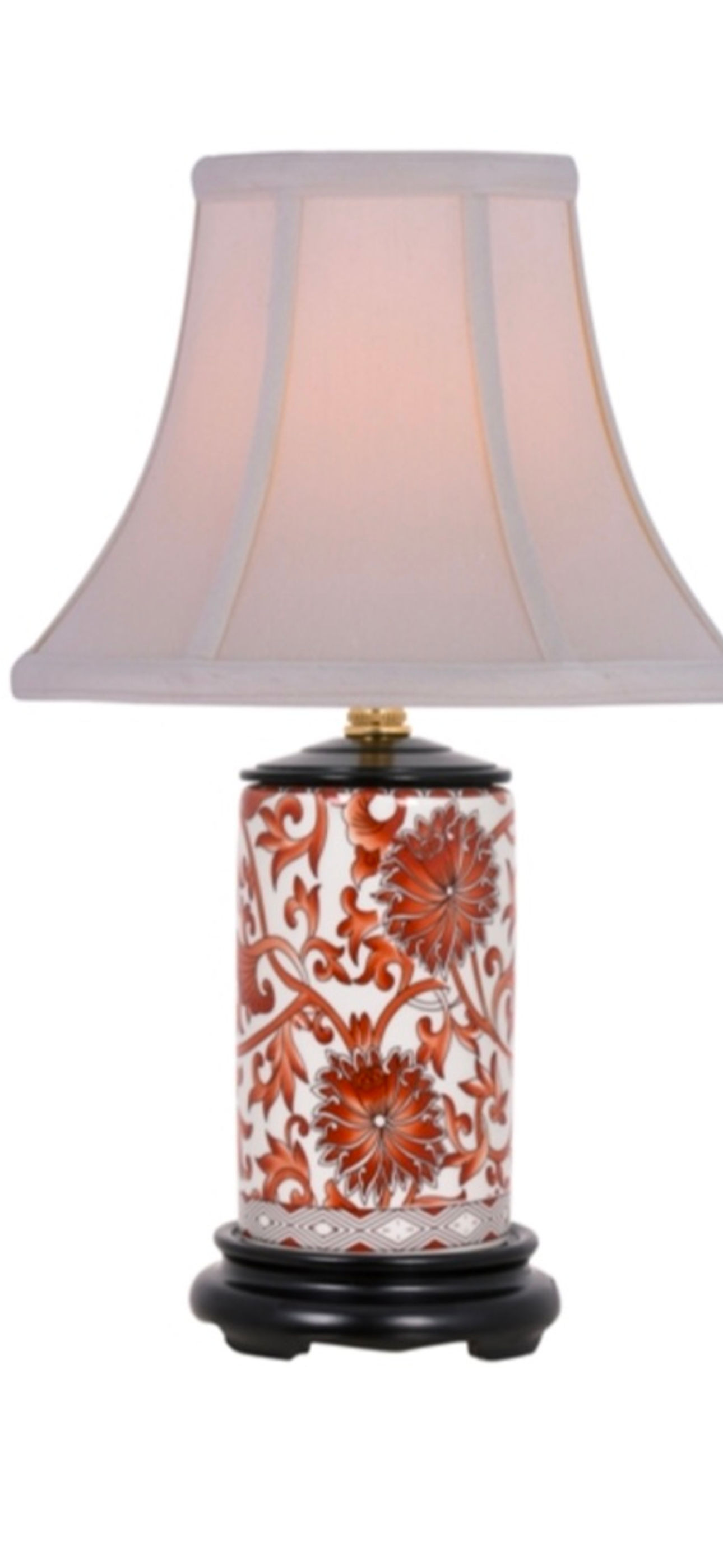 PORCELAIN ORANGE FLORAL MINI TABLE LAMP #LPDYG105A