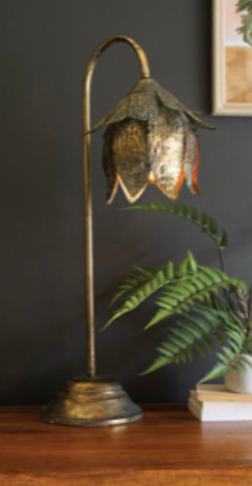 Antique Brass Tulip Lamp