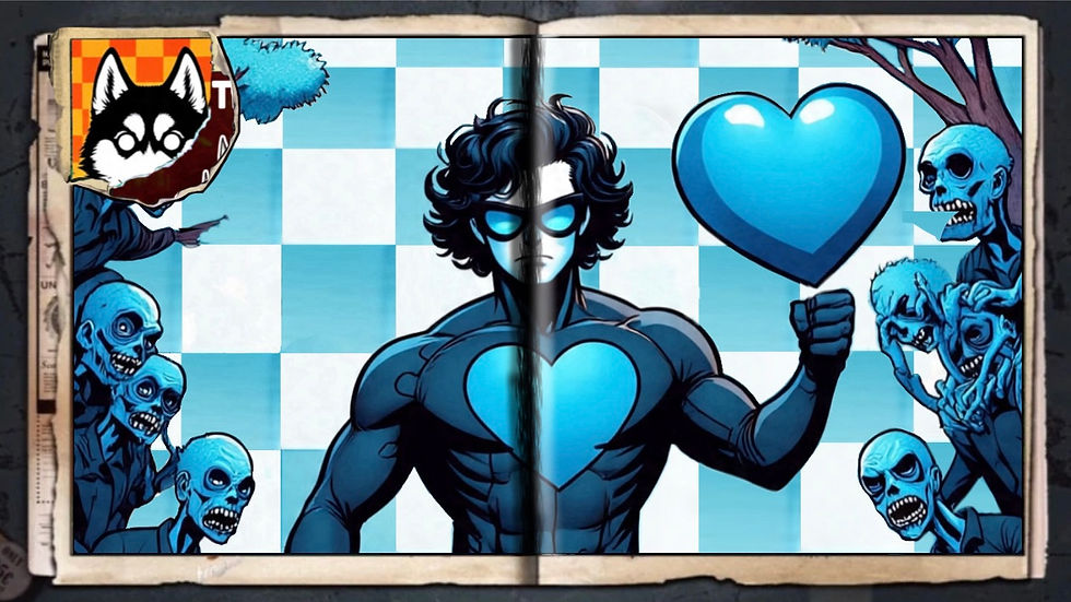 “Blueheart”, a comic wallpaper by Austin Lambeau.