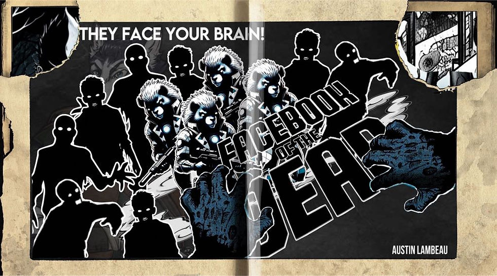 “Facebook Of The Dead”, a comic wallpaper by Austin Lambeau.