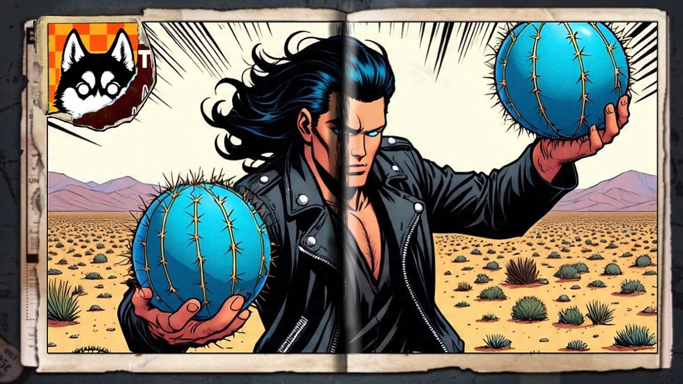 “Cactus Balls”, a comic wallpaper by Austin Lambeau.