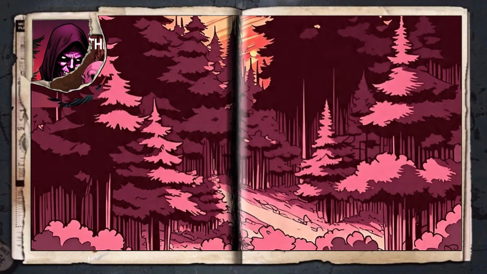 “Pink Forest”, a comic wallpaper by Austin Lambeau.