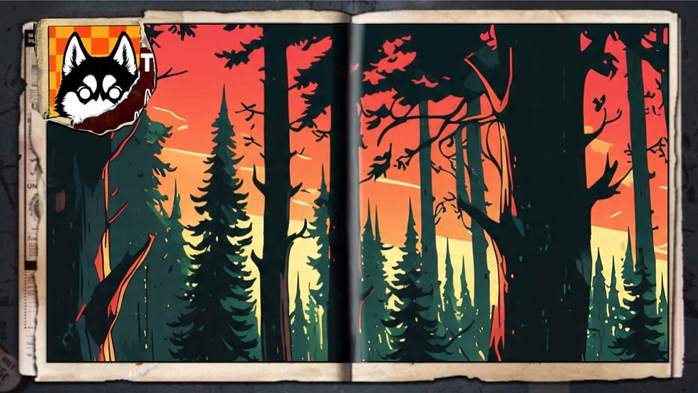 “Sunset Forest #2”, a comic wallpaper by Austin Lambeau.