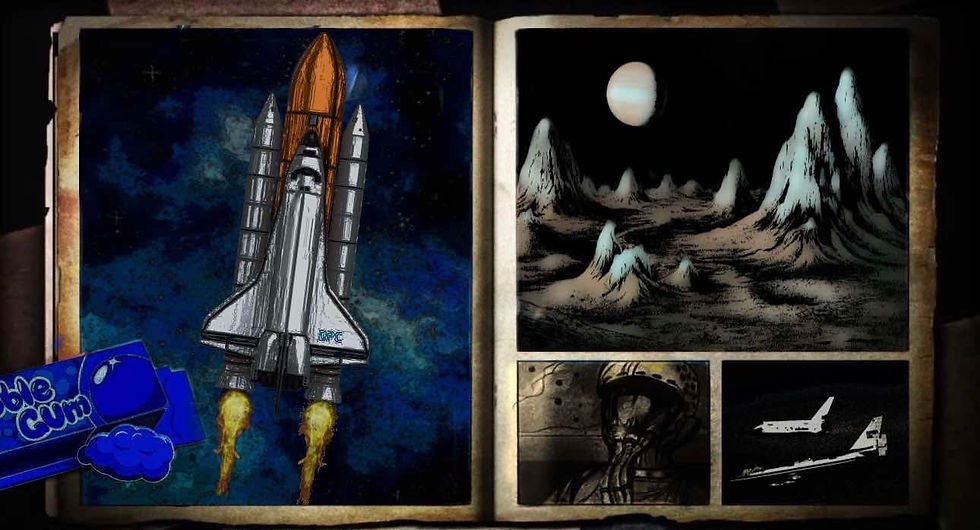 “Trip To Callisto”, a comic wallpaper by Austin Lambeau.