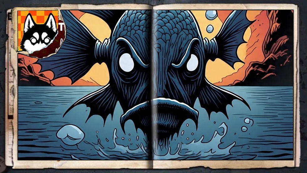 “Psychofish”, a comic wallpaper by Austin Lambeau.