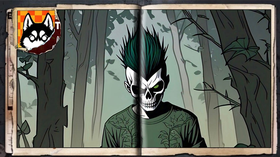 “Mint Skull”, a comic wallpaper by Austin Lambeau.