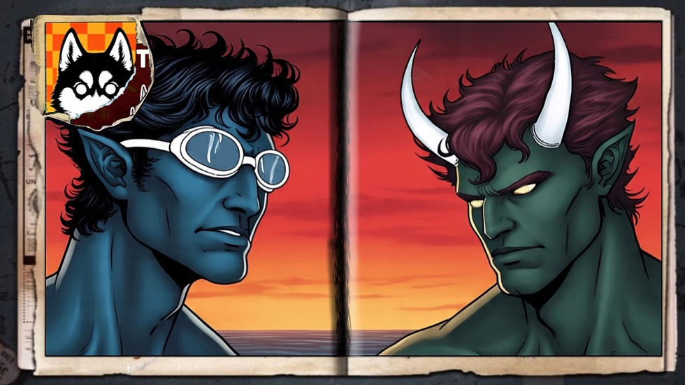 “Pisces & Taurus (Faceoff)”, a comic wallpaper by Austin Lambeau.