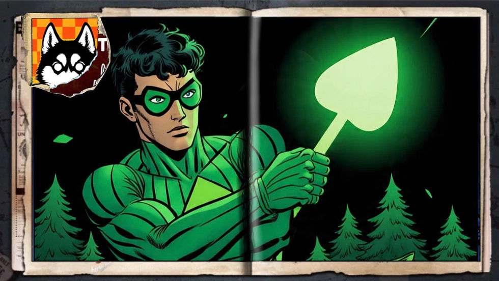 “Green Spade (Night)”, a comic wallpaper by Austin Lambeau.