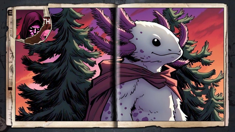 “Beautiful Axolotl”, a comic wallpaper by Austin Lambeau.