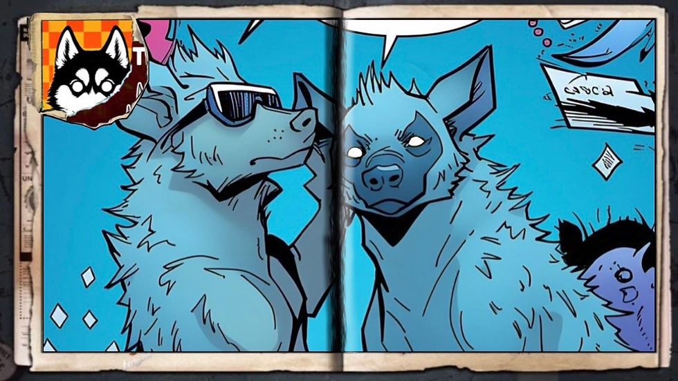 “Whisperin’ Hyenas”, a comic wallpaper by Austin Lambeau.