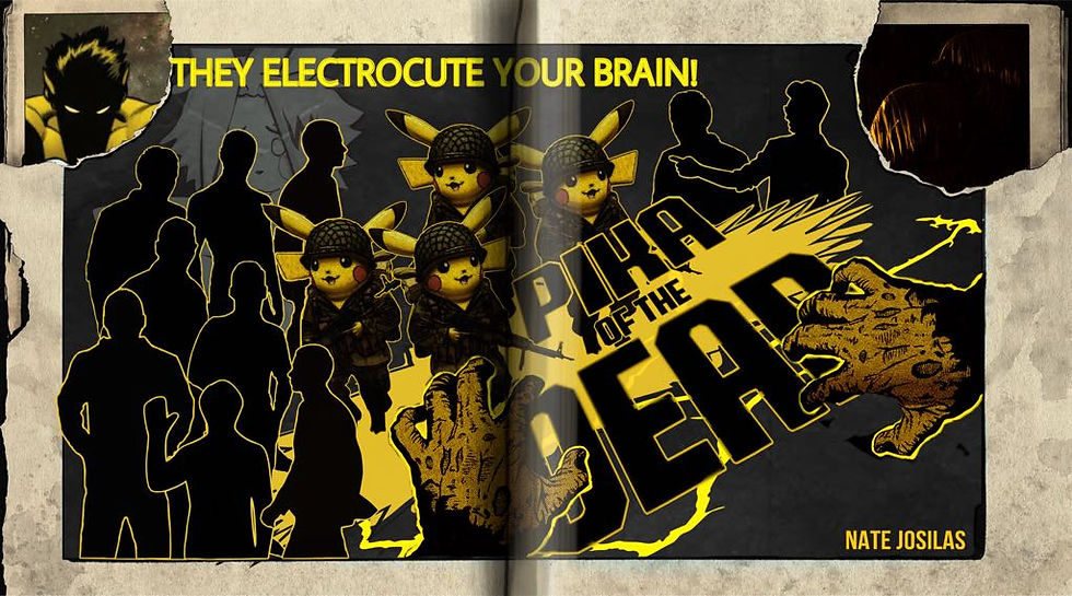 “Pika Of The Dead”, a comic wallpaper by Austin Lambeau.