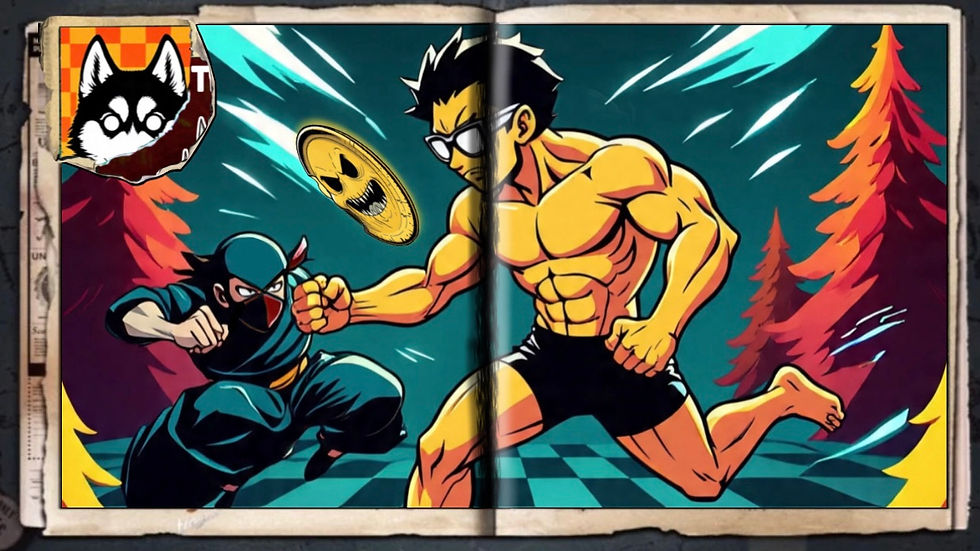 “Fris-Beast & Whirlwind Ninja”, a comic wallpaper by Austin Lambeau.