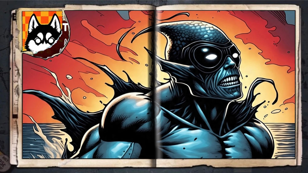 “Psychofish (Superhero)”, a comic wallpaper by Austin Lambeau.