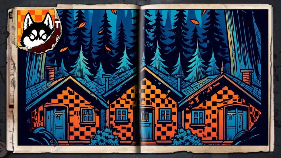 “DPC Cabins”, a comic wallpaper by Austin Lambeau.