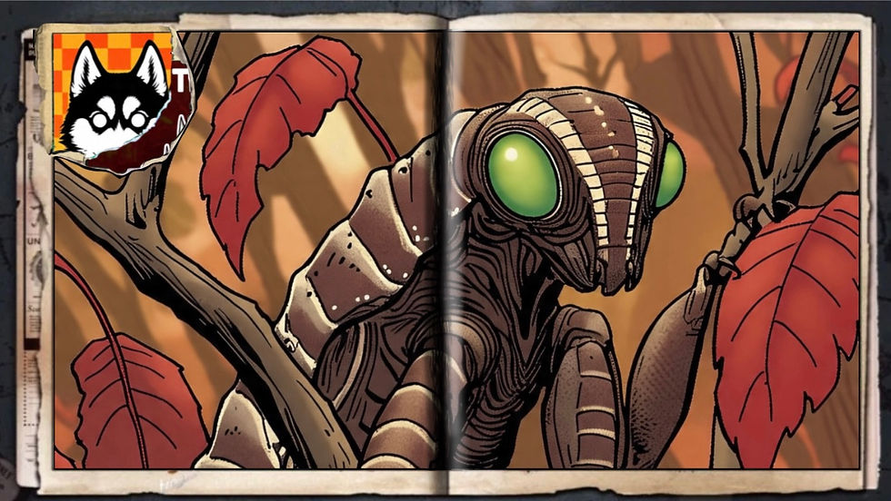 “Preying Mantis”, a comic wallpaper by Austin Lambeau.
