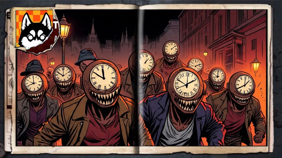 “Clock Zombies”, a comic wallpaper by Austin Lambeau.