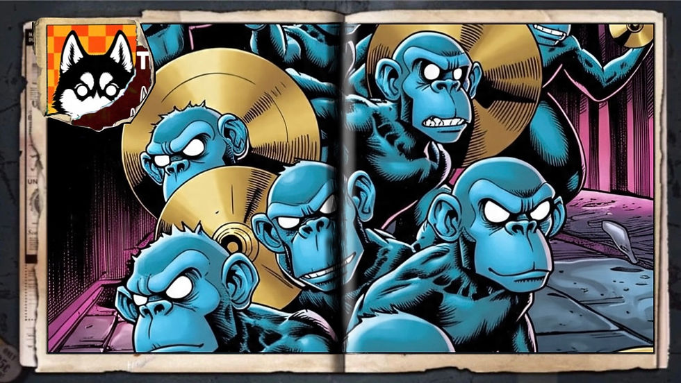 “Electric Monkeys”, a comic wallpaper by Austin Lambeau.