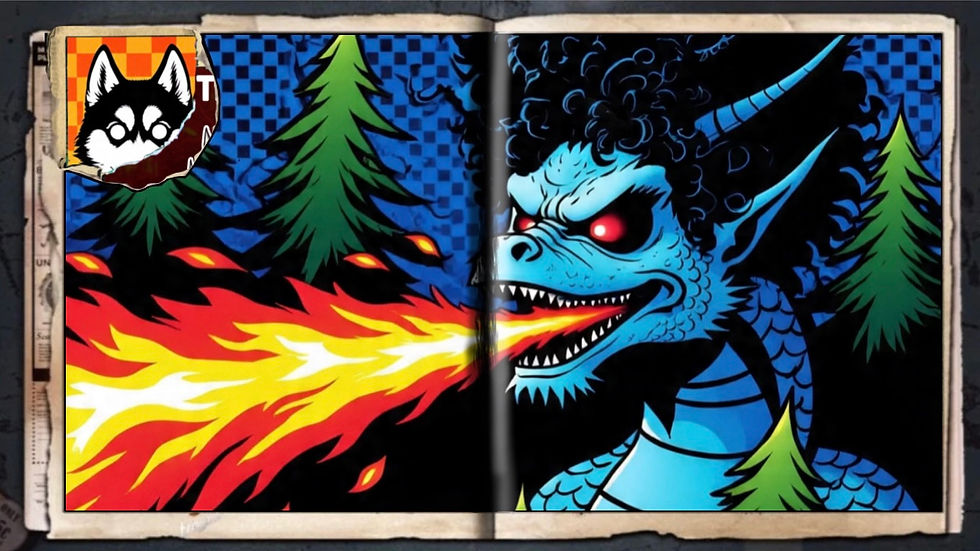 “Curly Nixfire Dragon”, a comic wallpaper by Austin Lambeau.