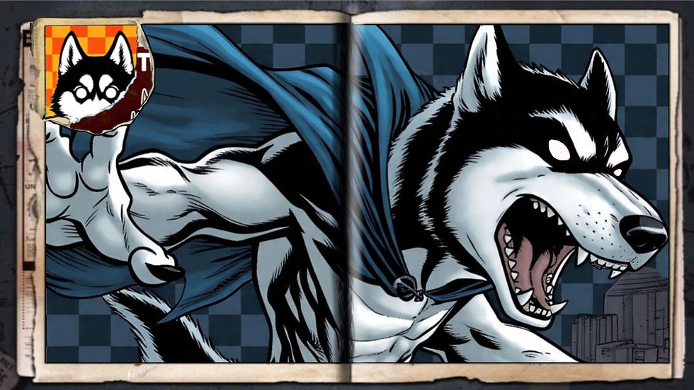 “Super Husky”, a comic wallpaper by Austin Lambeau.