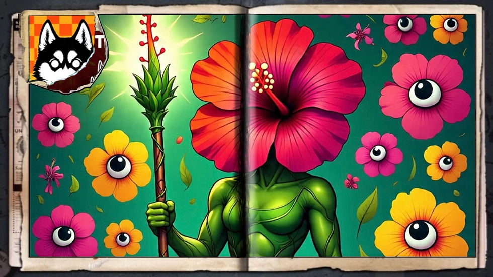 “Psycho Hibiscus”, a comic wallpaper by Austin Lambeau.
