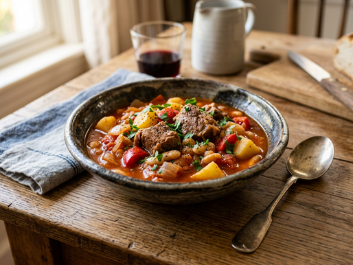 A hearty stew that stretches lamb with vegetables, beans, and bold seasoning.