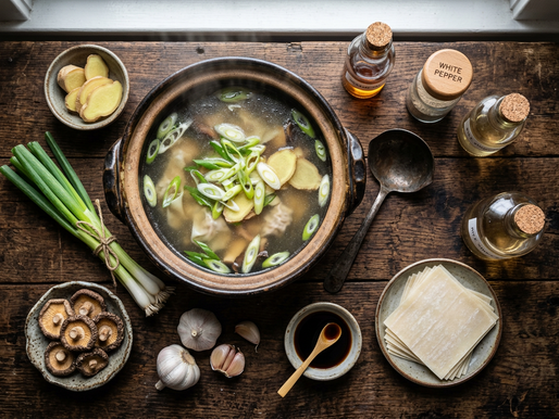 A strong soup starts with broth, aromatics, and a few well-chosen seasonings.