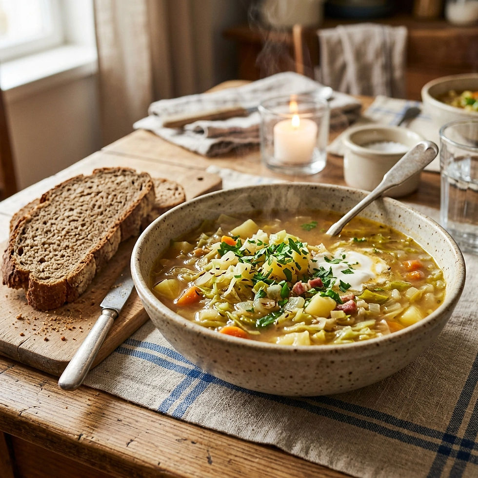 Kohlsuppe is made for sharing at a warm, simple table.