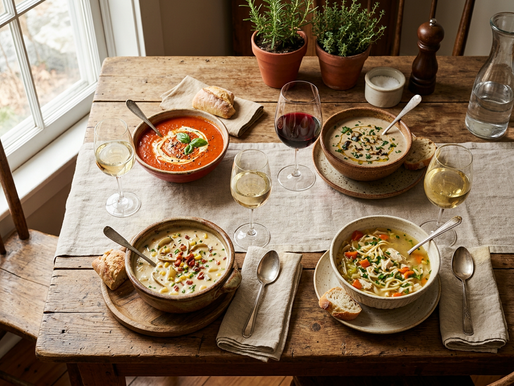 Soup pairing works best when the wine matches the whole bowl, not just one ingredient.