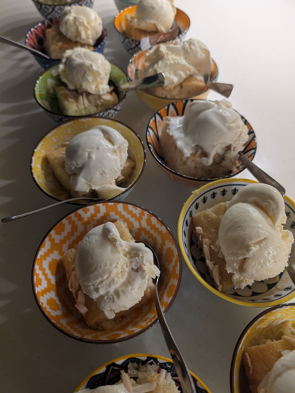 Almond Cake with homemade Turron Ice Cream