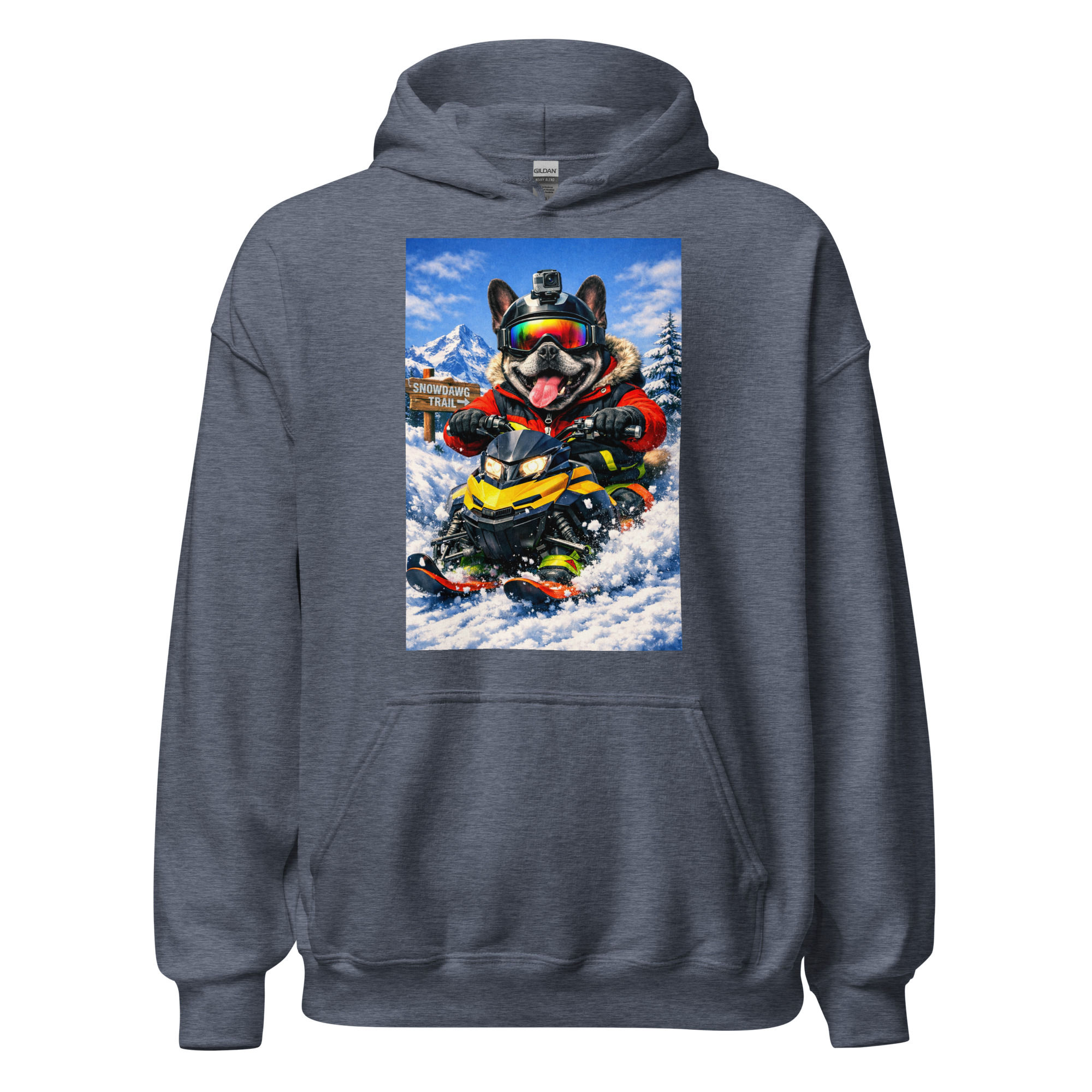 French Bulldog - Snowmobiling - Unisex Heavy Blend Hoodie