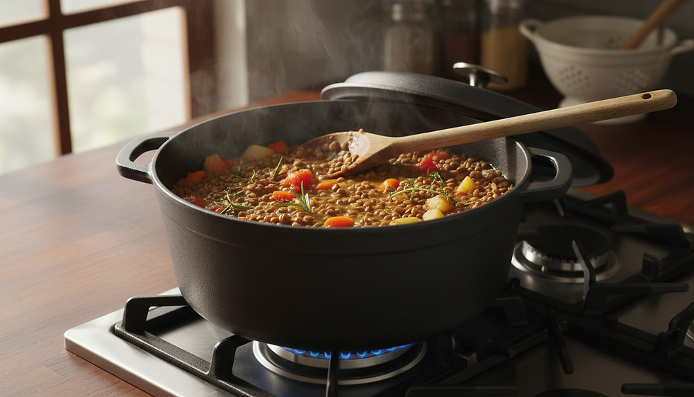 A hearty pot sets the tone for a hands-on student recipe.
