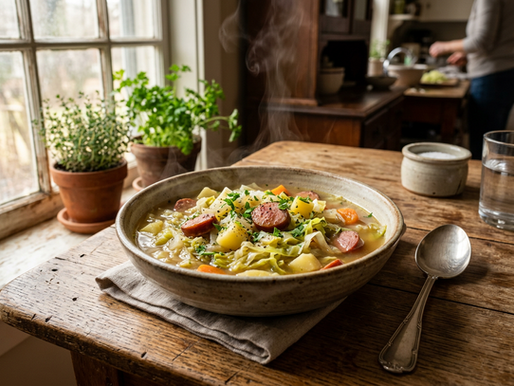 A humble bowl of Kohlsuppe is hearty, affordable, and perfect for family meals.