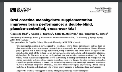 Creatine Royal Society 
