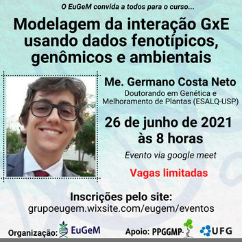 Inscrições Encerradas! Modelagem da interação G x e usando dados fenotípicos, genômicos e ambientais