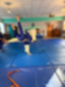 Buzzards Bay Judo photos: Uchi Mata throw on blue mats