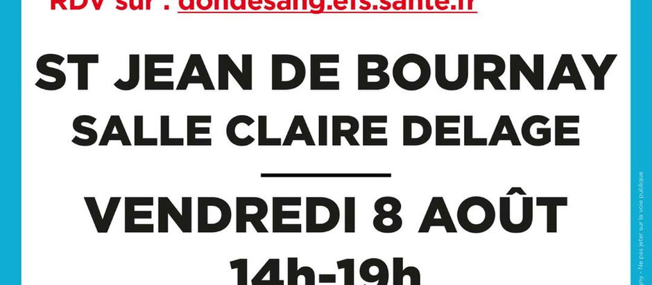 Don du sang le 08 août 2025