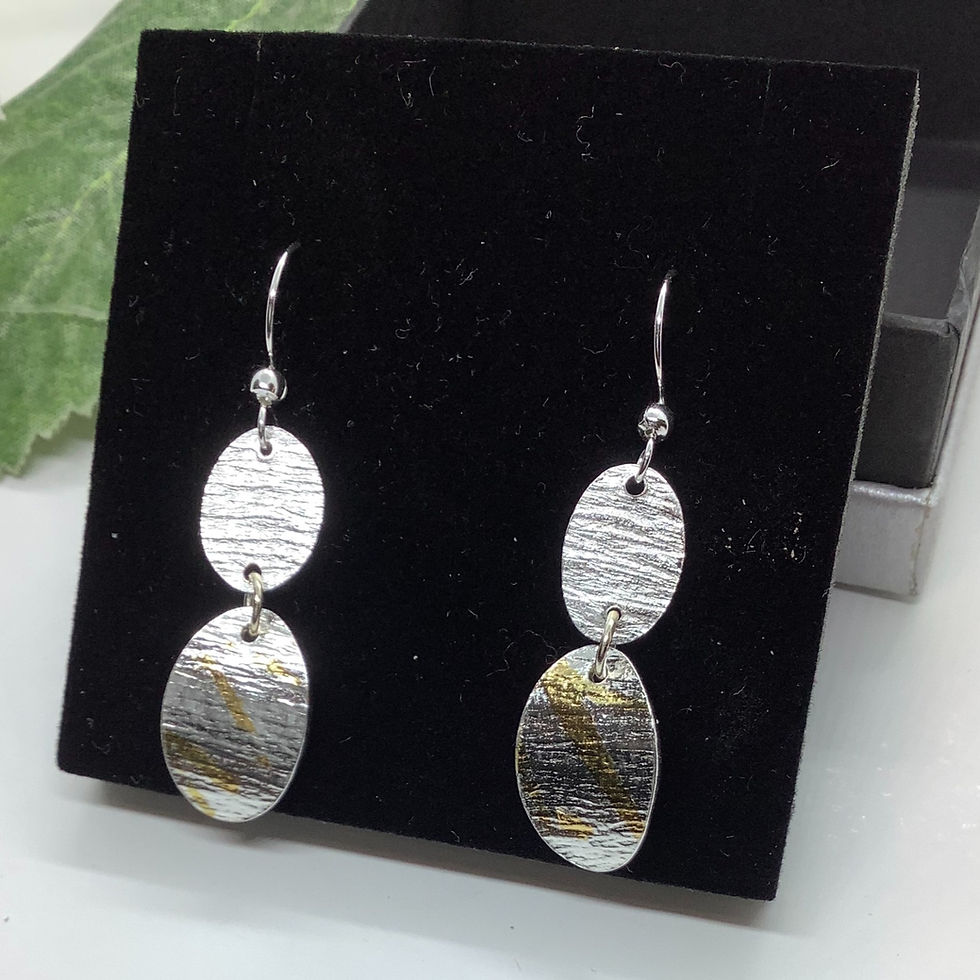 Double oval Keum Boo drop earrings