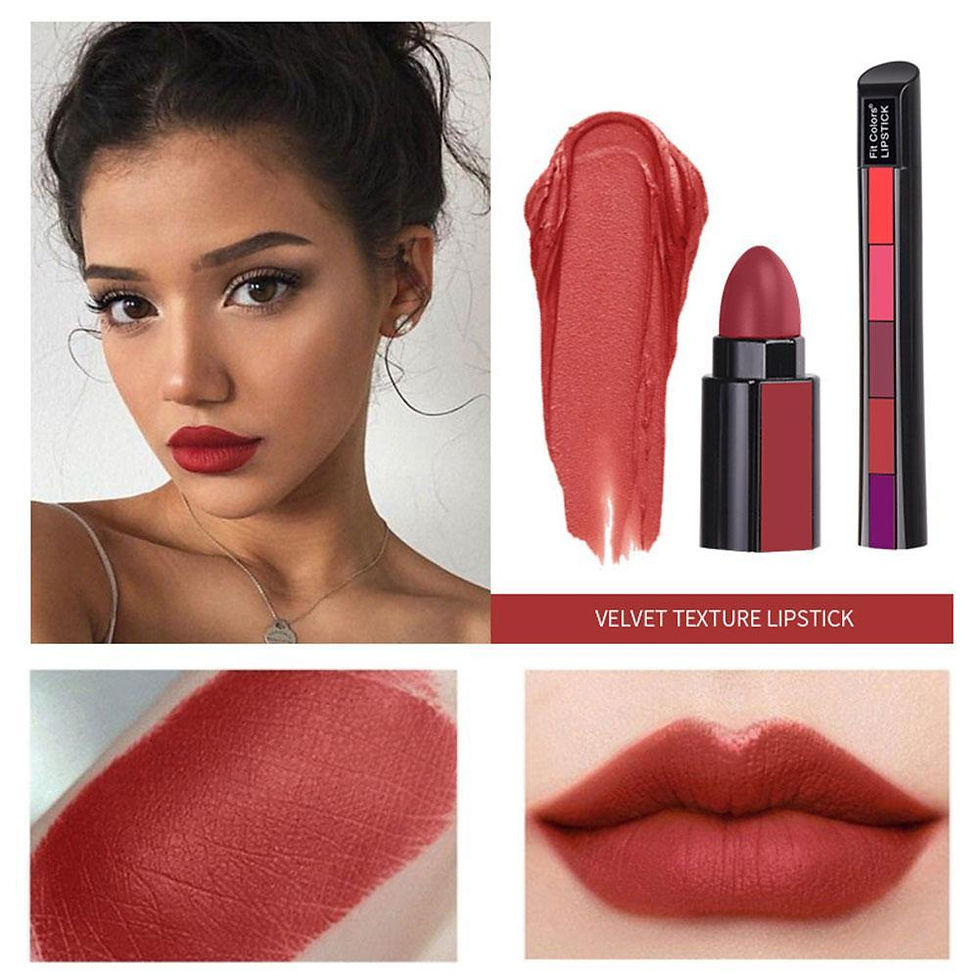 Miniatura: 5-Color Matte Velvet Lipstick Set - Cup-Proof Formula
