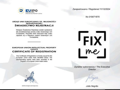 📢 Ważna wiadomość! FIXme – zarejestrowany znak towarowy w całej Unii Europejskiej!