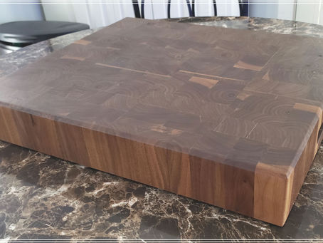 Large- Dark walnut end grain cutting board.