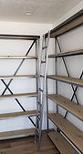 steel & white eastern pine industrial shelving