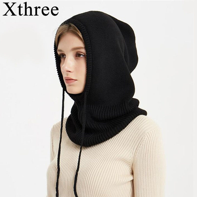 Xthree Cashmere Winter Knitted Hat Beanie Women Scarf Skullies Beanies Winter