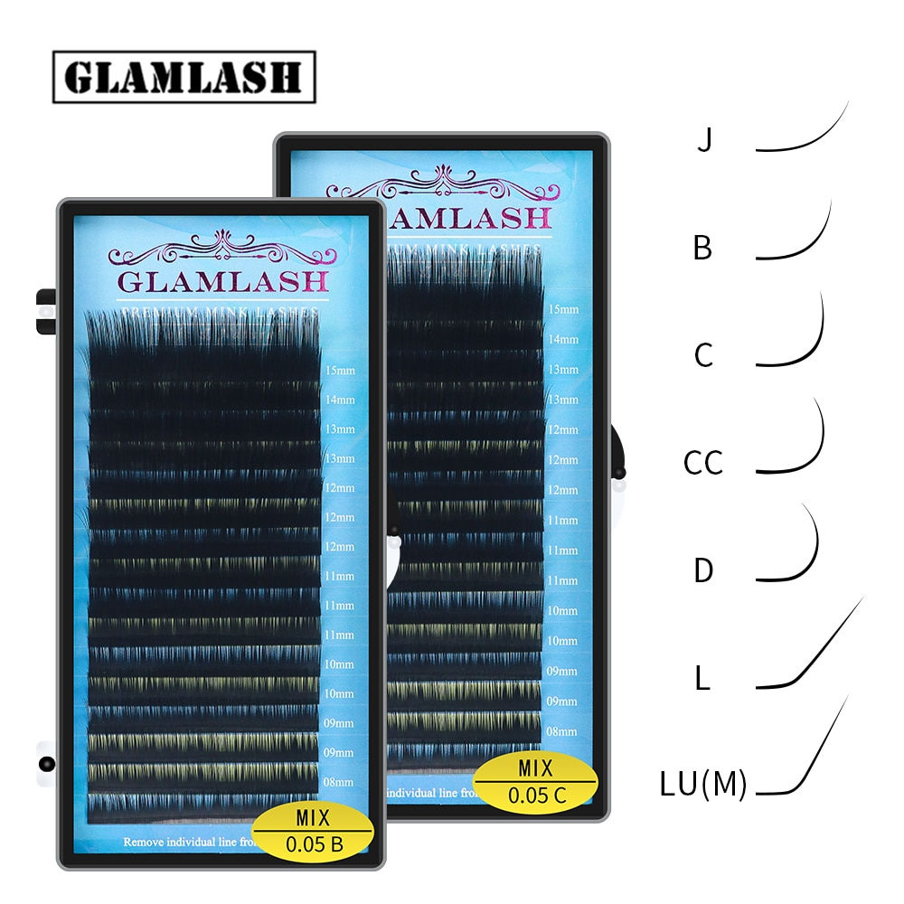 GLAMLASH Mix 7~15/15-20/20-25mm Handmade Korean Pbt J/B/C/D/L/LU(M)  CURL 