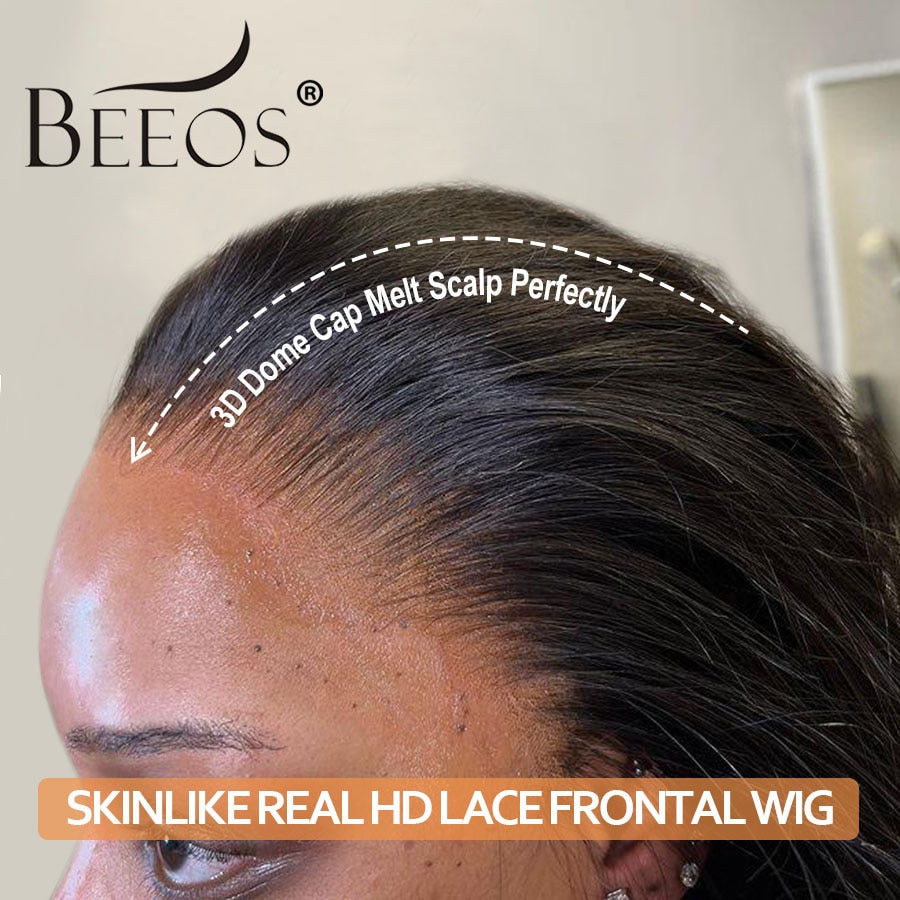 BEEOS Skinlike 13X6 HD Lace Frontal Wig Pre plucked HD Transparent Lace Frontal