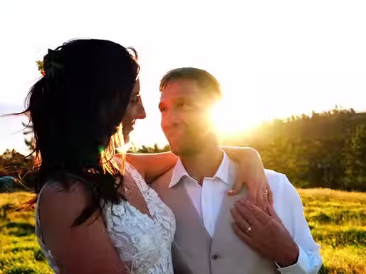 Christchurch wedding videography by Kiwi Moments Media: A cinematic golden hour cover photo capturing a raw, authentic Canterbury farm wedding at sunset.