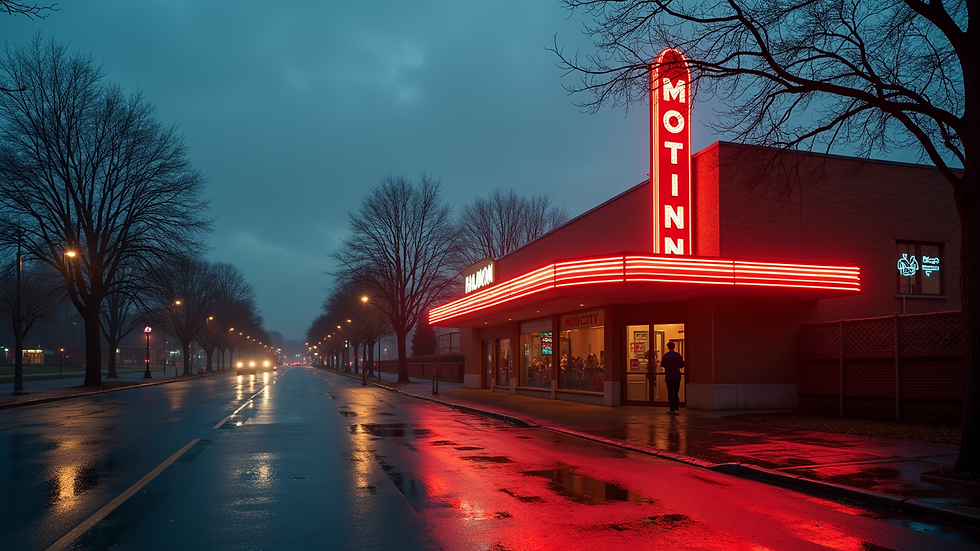 Wide angle view of Motion City Venue's exterior