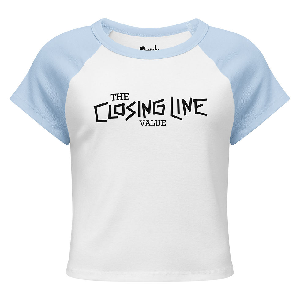 Thumbnail: The Closing Line Value - Logo Women’s micro rib raglan "Baby Tee"